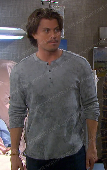 Joey's grey tie dye henley shirt on Days of our Lives