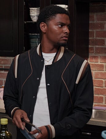 JR's contrast trim jacket on All American Homecoming
