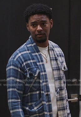 JR's blue plaid shirt on All American Homecoming