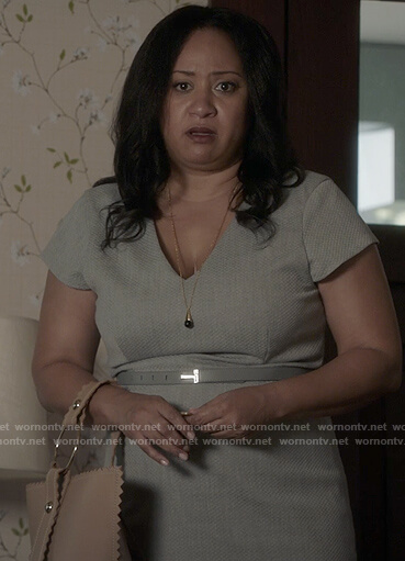 Karen's grey belted dress on 9-1-1