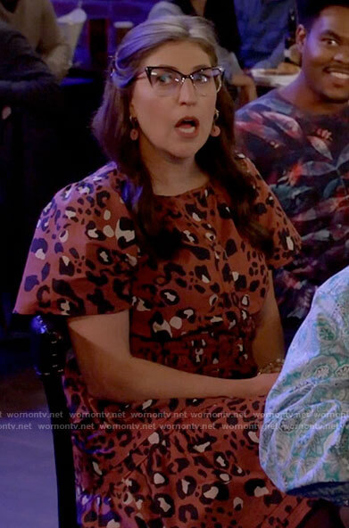 Kat's orange leopard print dress on Call Me Kat