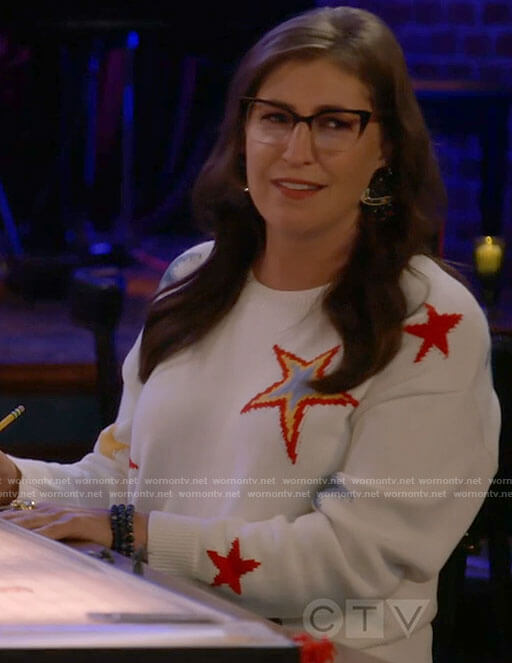 Kat's star print sweater on Call Me Kat