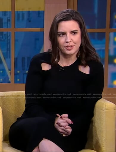 Kate Gibson's black ribbed cutout dress on Good Morning America