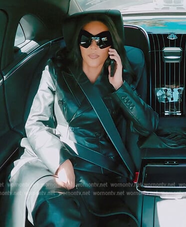 Kim's black butterfly sunglasses on The Kardashians
