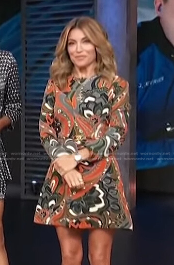 Kit's abstract print mini dress on Access Hollywood