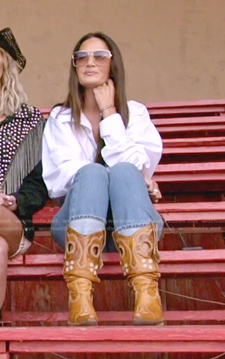 Lisa's brown western boots on The Real Housewives of Salt Lake City
