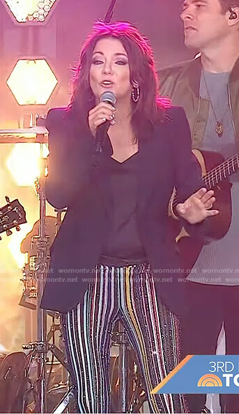 Martina's metallic striped pants on Today