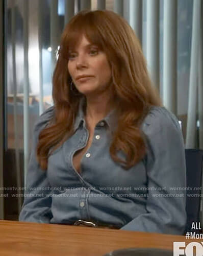 Nicky's puff sleeve denim shirt on Monarch