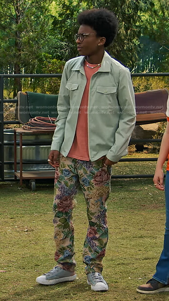 Noah's floral pants on Bunkd
