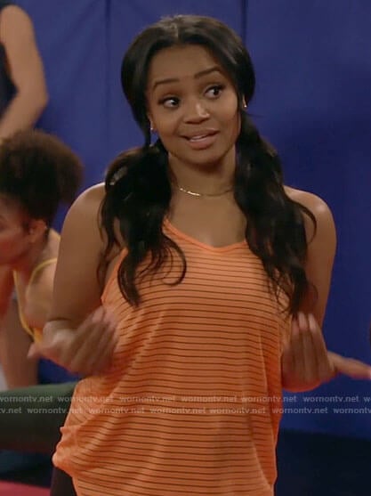 Randi's orange striped tank top on Call Me Kat