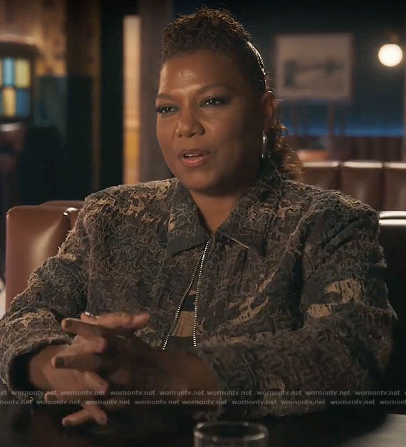 Robyn's textured camo jacket on The Equalizer