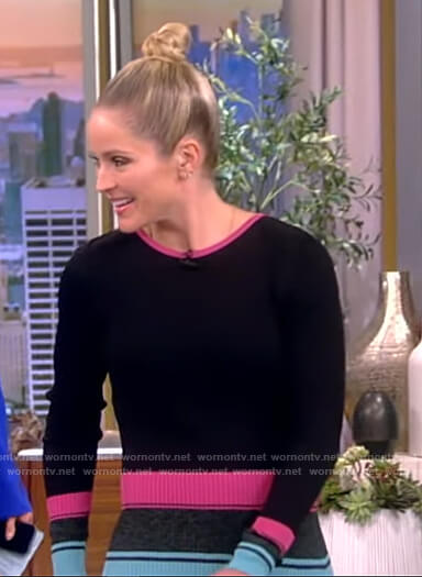 Sara's black stripe ribbed dress on The View