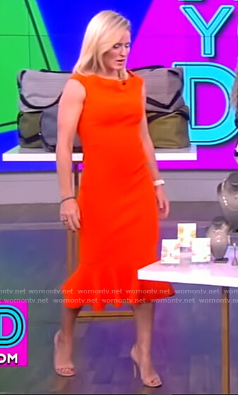 Sara's orange mermaid hem dress on The View
