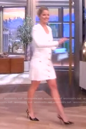 Sara's white button down mini dress on The View