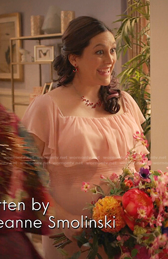 Sarah's pink bridesmade dress on Home Economics
