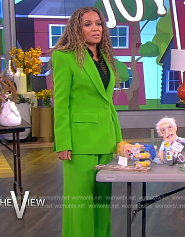 Sunny's green blazer and pants on The View