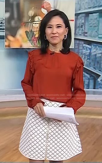 Vicky's white check mini skirt on Today