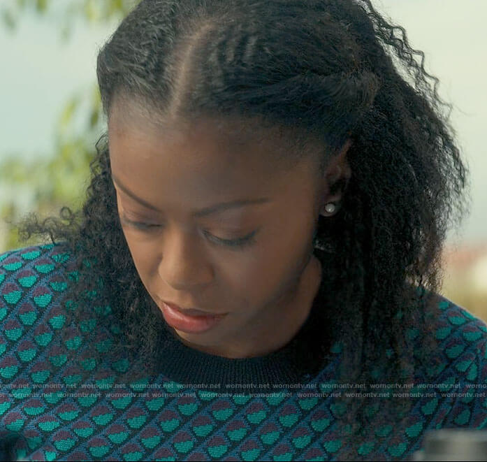 Zora's dot print sweater on From Scratch