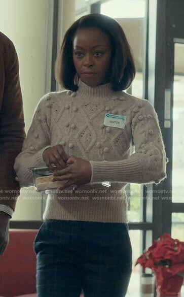Zora's pom pom sweater on From Scratch