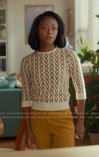 Zora's V monogram sweater on From Scratch