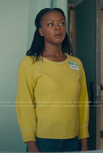 Zora's yellow sweater on From Scratch