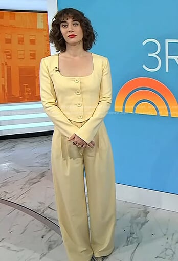 Lizzy's yellow square neck top and pants on Today