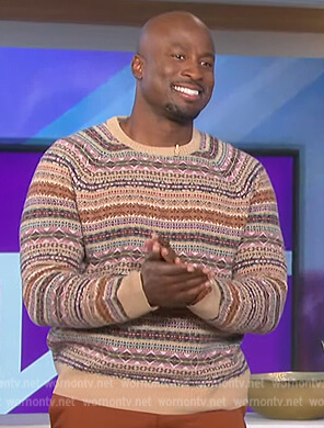 Akbar's fairisle knit sweater on The Talk