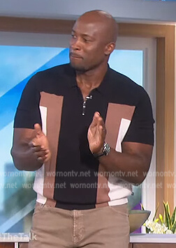 Akbar's colorblock polo on The Talk