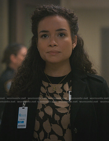 Alex's black and beige floral sweater on Manifest
