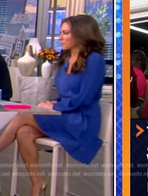 Alyssa's blue wrap mini dress on The View