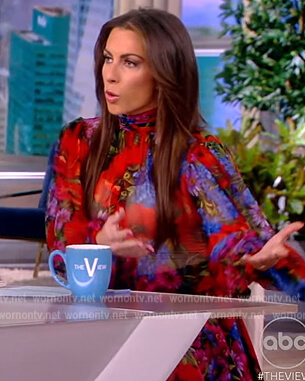 Alyssa's floral print mini dress on The View