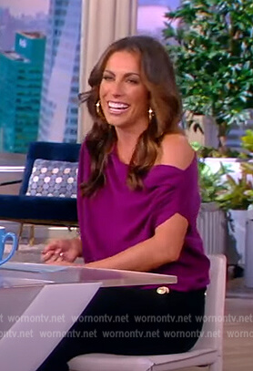 Alyssa's purple one shoulder top on The View