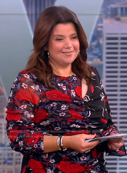 Ana's floral ruched cutout dress on The View