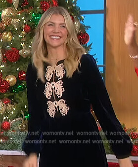 Amanda's velvet bow embellished dress on The Talk