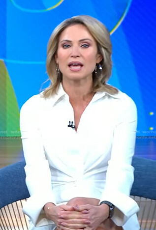 Amy's white twisted dress on Good Morning America