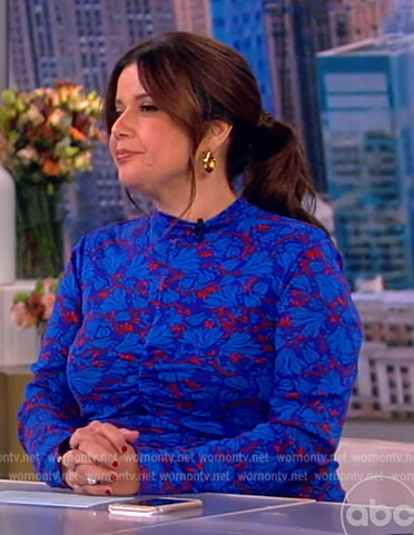 Ana's blue floral ruched dress on The View