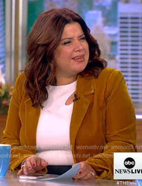 Ana's gold velvet blazer on The View