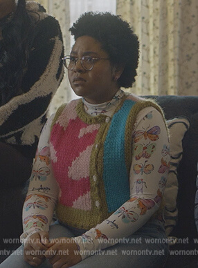 Beth's mixed knit vest on Stargirl