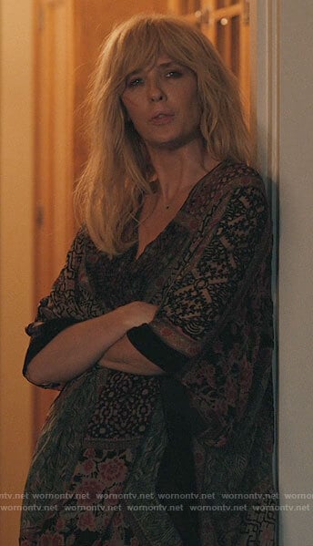 Beth's patchwork print kimono jacket on Yellowstone