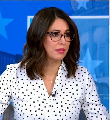 Cecilia's white polka dot blouse on Good Morning America