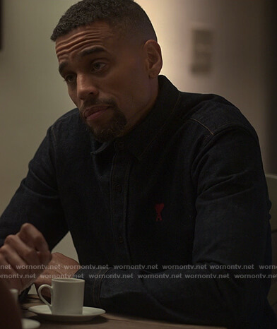 Damon's denim shirt on From Reasonable Doubt