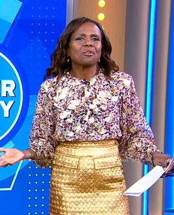 Deborah's metallic gold skirt on Good Morning America