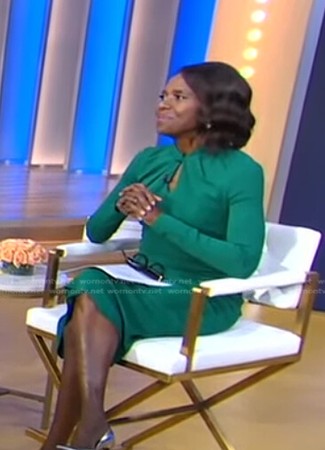 Deborah's green keyhole dress on Good Morning America