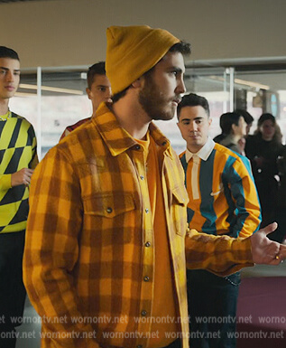 Didac's yellow check shacket on Elite