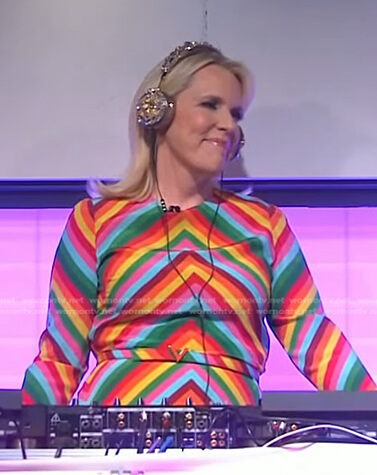 DJ Mad Marj's rainbow stripe dress on Today