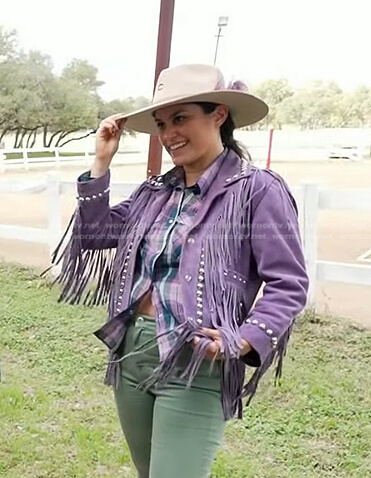 Donna's purple plaid shirt and fringed jacket on Today