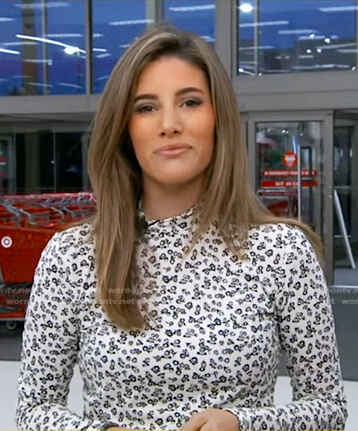 Elwyn's white floral mock neck top on Good Morning America