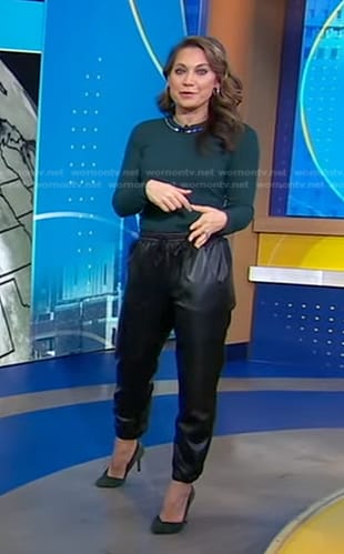Ginger's black leather pants on Good Morning America