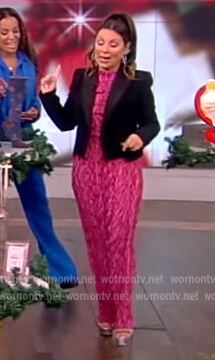 Gretta Monahan's pink printed dress on The View