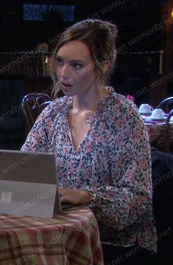 Gwen's floral blouse on Days of our Lives